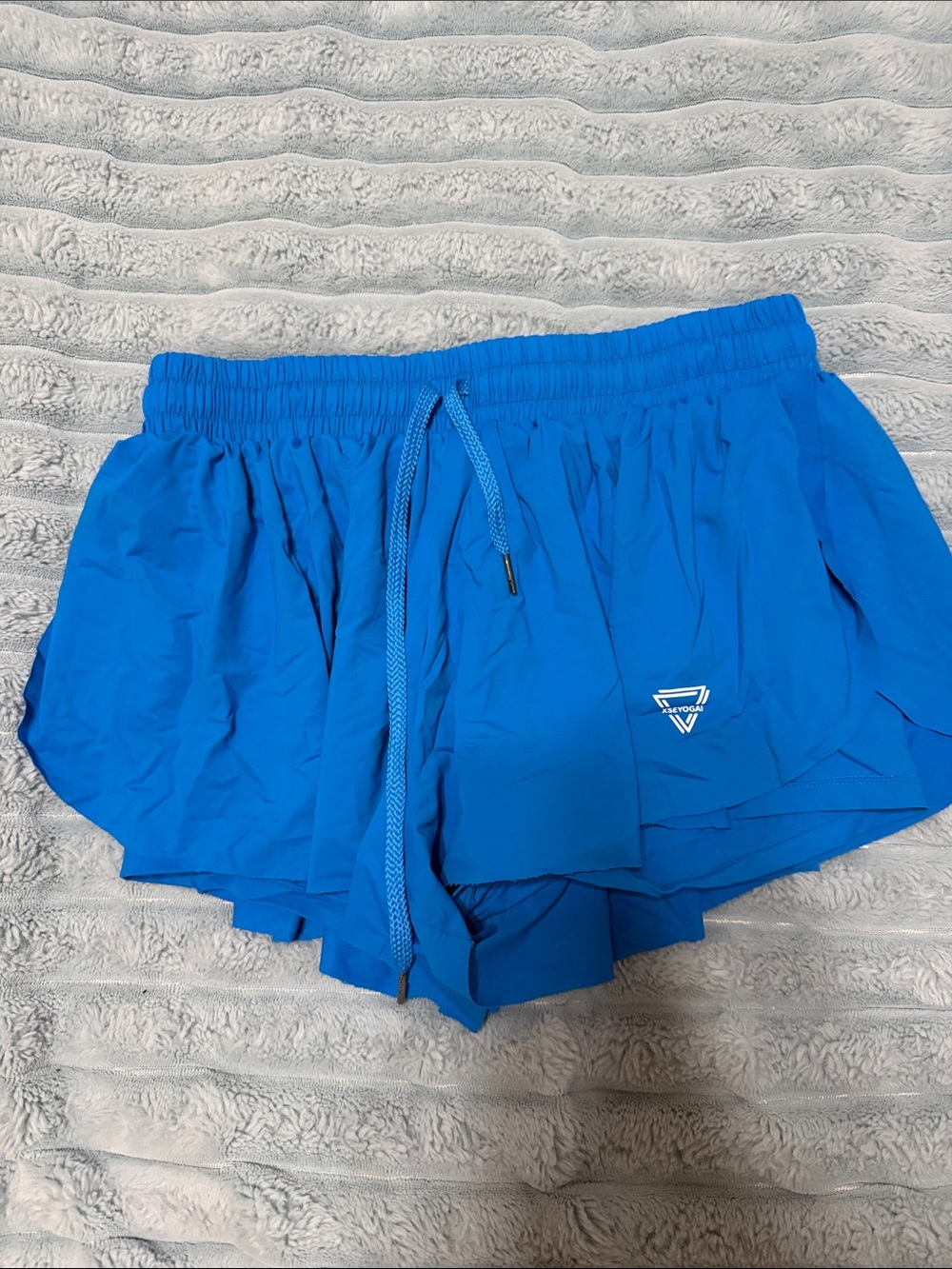 Electric Blue Athletic Running Shorts with Drawstring